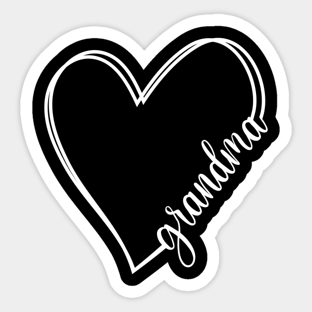 Grandma heart design, love grandma sketched heart Sticker by colorbyte